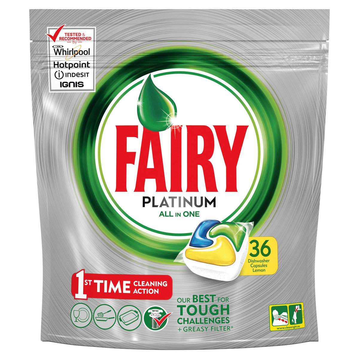 Fairy Dishwasher Detergent Tablets Platinum Lemon 36pcs