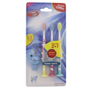 Home Mate Soft Toothbrush for Kids M567 2pcs + 1