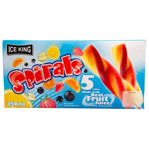 Ice King Spirals Real Fruit Juice Ice Lollies 350 ml