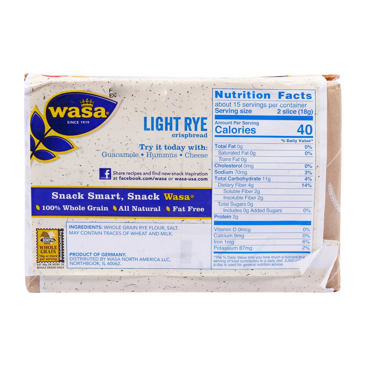 Wasa Light Rye Crispbread 270 g
