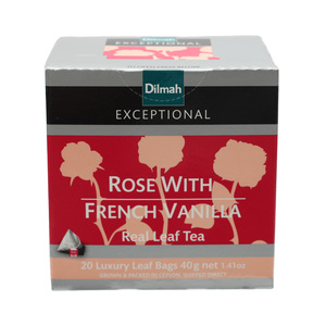 Dilmah Exceptional Real Leaf Tea Rose With French Vanilla 20pcs