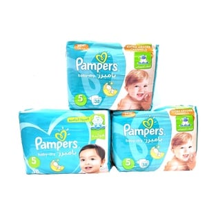 Buy Pampers Active Baby Dry Diapers Size 5, 11-16kg 3 x 38pcs Online at Best Price | Baby Nappies | Lulu Kuwait in Kuwait