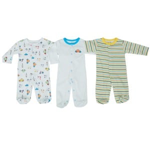 Reo Newborn Boys 3/4 sleeve Sleepsuit 3pc Set B7NBB16 3-6M