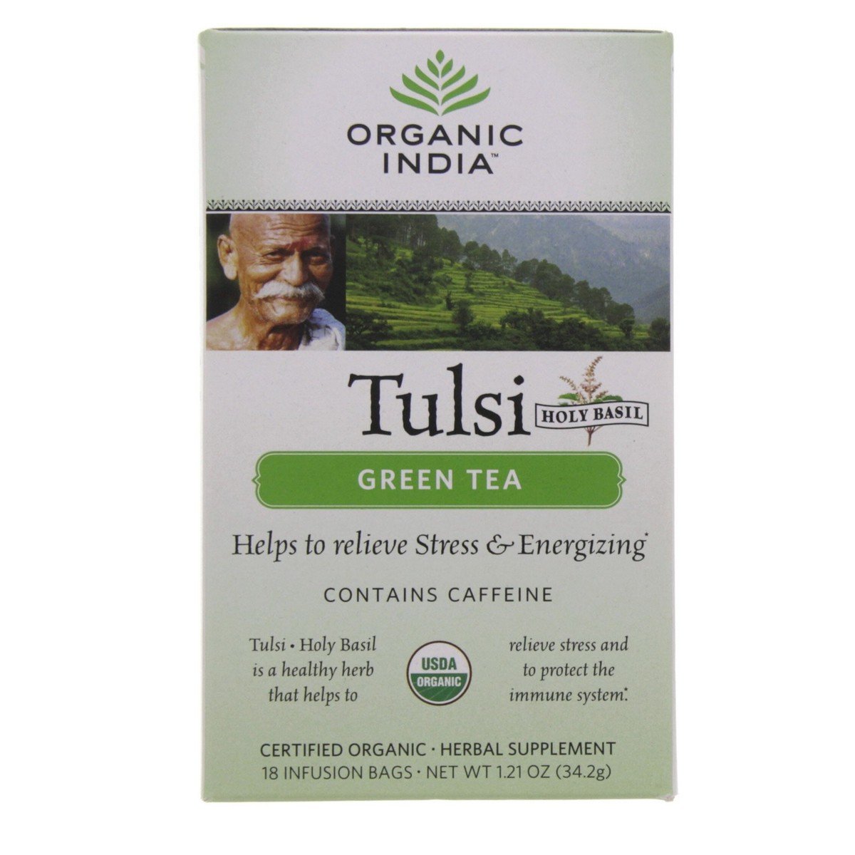 Organic India Tulsi Green Tea  18 Infusion Bags