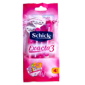 Buy Schick Exacta 3 Women Razor 4 pcs Online at Best Price | Razor Disposable | Lulu UAE in Kuwait