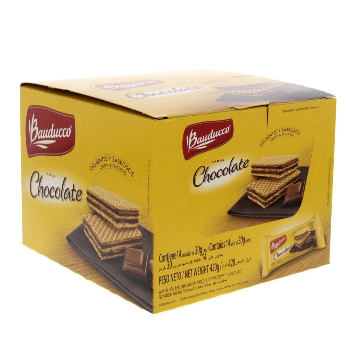Bauducco Chocolate Filling Wafer 14 x 30 g