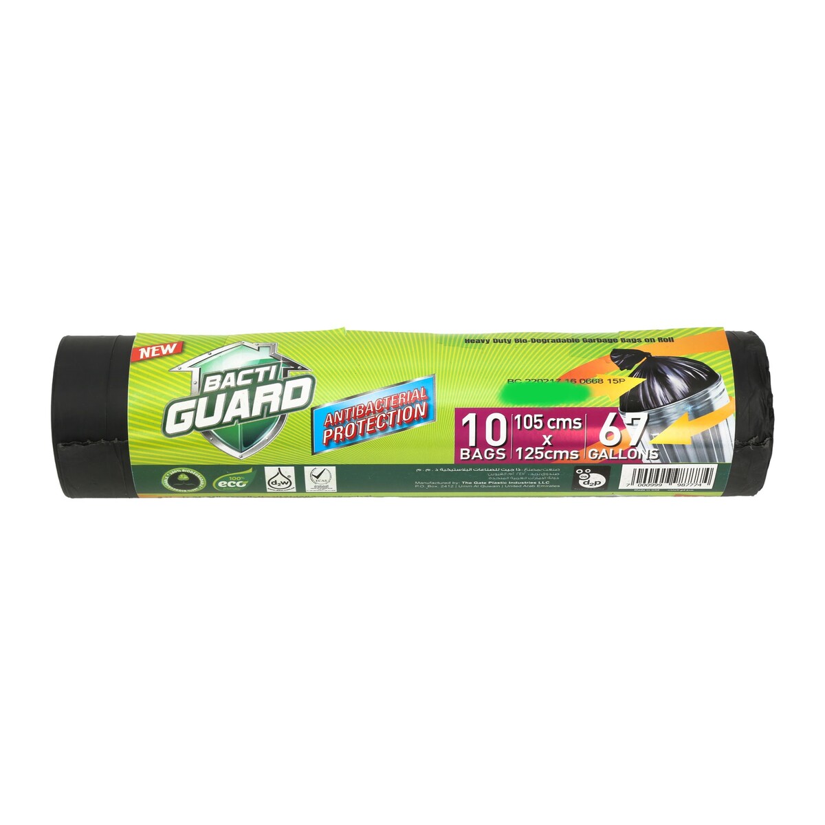 Bacti Guard Anti-Bacterial Heavy Duty Garbage Bags 67 Gallons Size 105cms x 125cms 10pcs