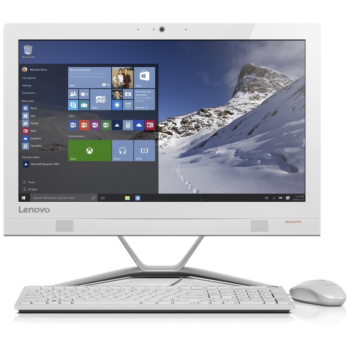 Lenovo All in One Desktop 300F0BY00J7AX i3 White