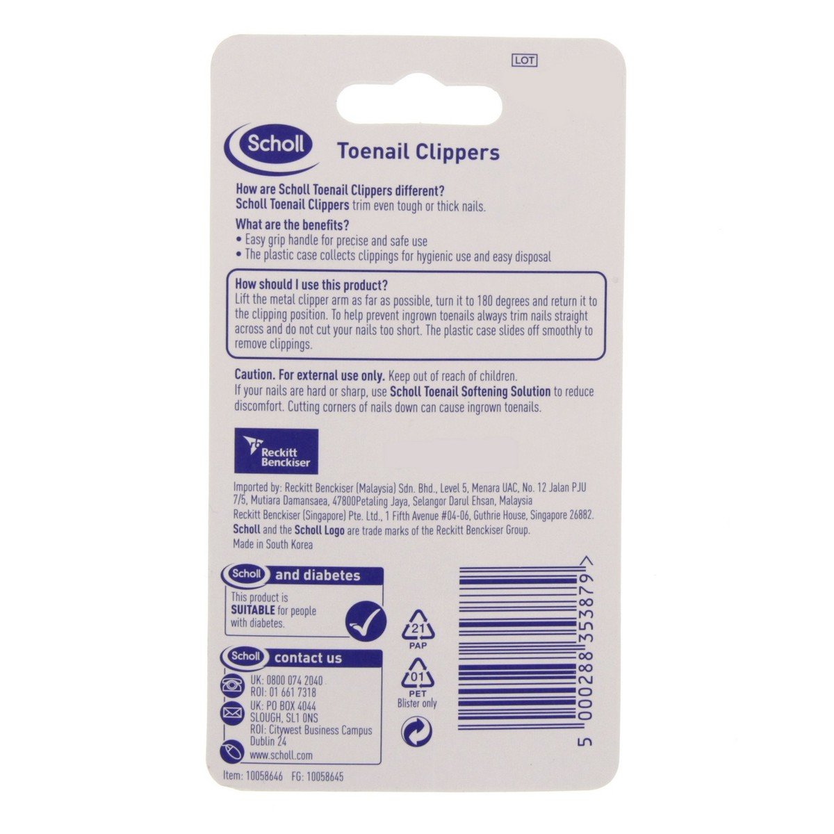 Scholl Toenail Clippers Nailcare 1pc