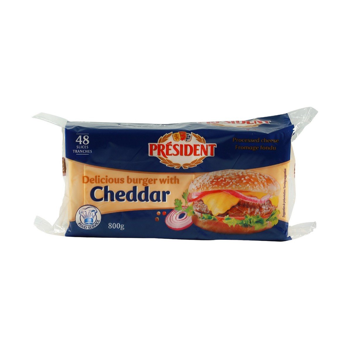 President Cheddar Slice Cheese 48pcs 800g