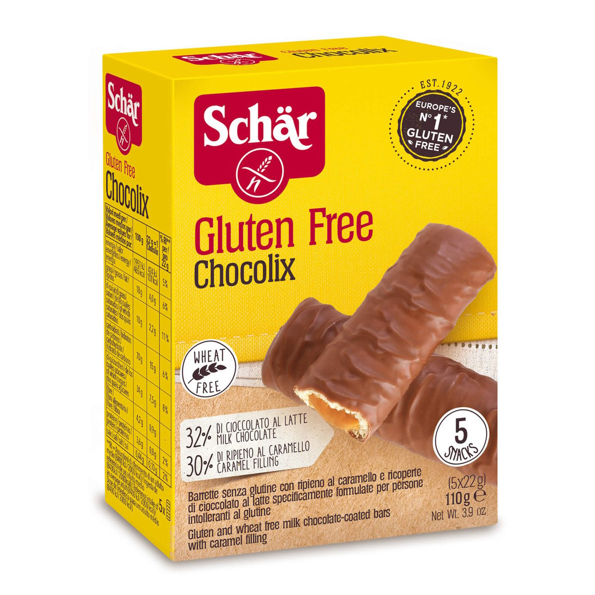 Schar Gluten Free Chocolix Bars 110 g