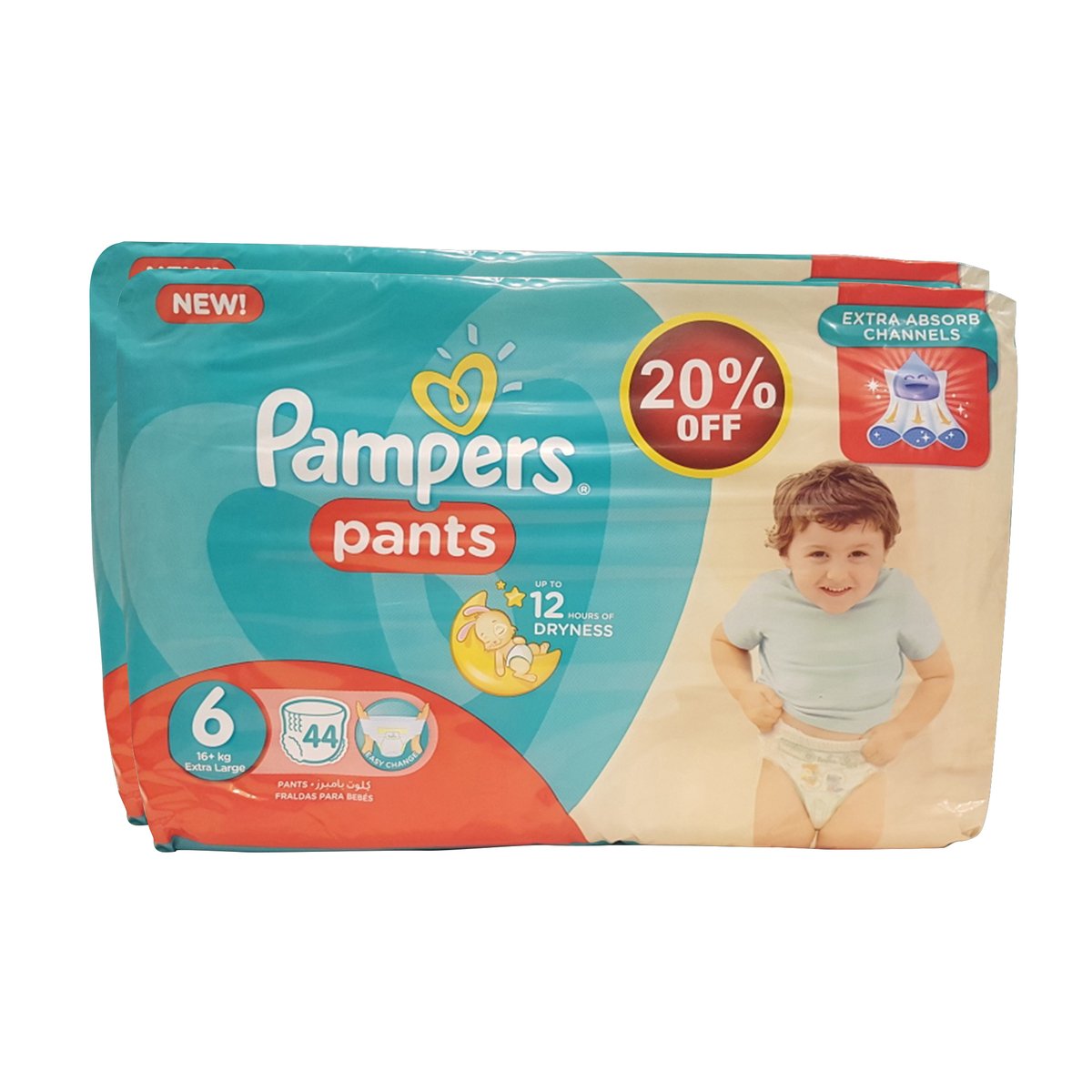 Pampers Pants Size 6, Extra Large, 16+kg 2 x 44pcs