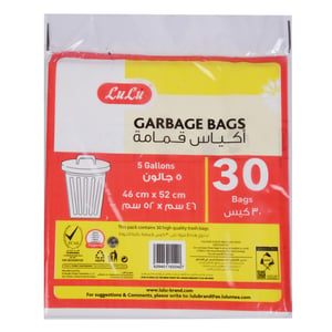 LuLu White Garbage Bags 5 Gallon 46cm x 52cm 30pcs