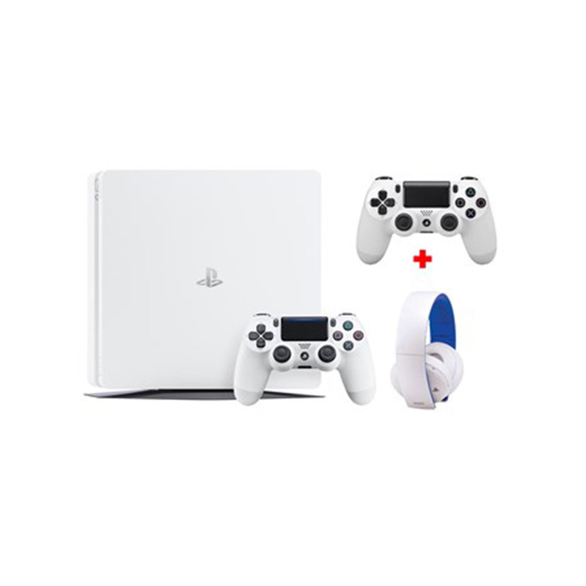 Sony PS4 Slim Console  500GB White + Headset + DS4 White