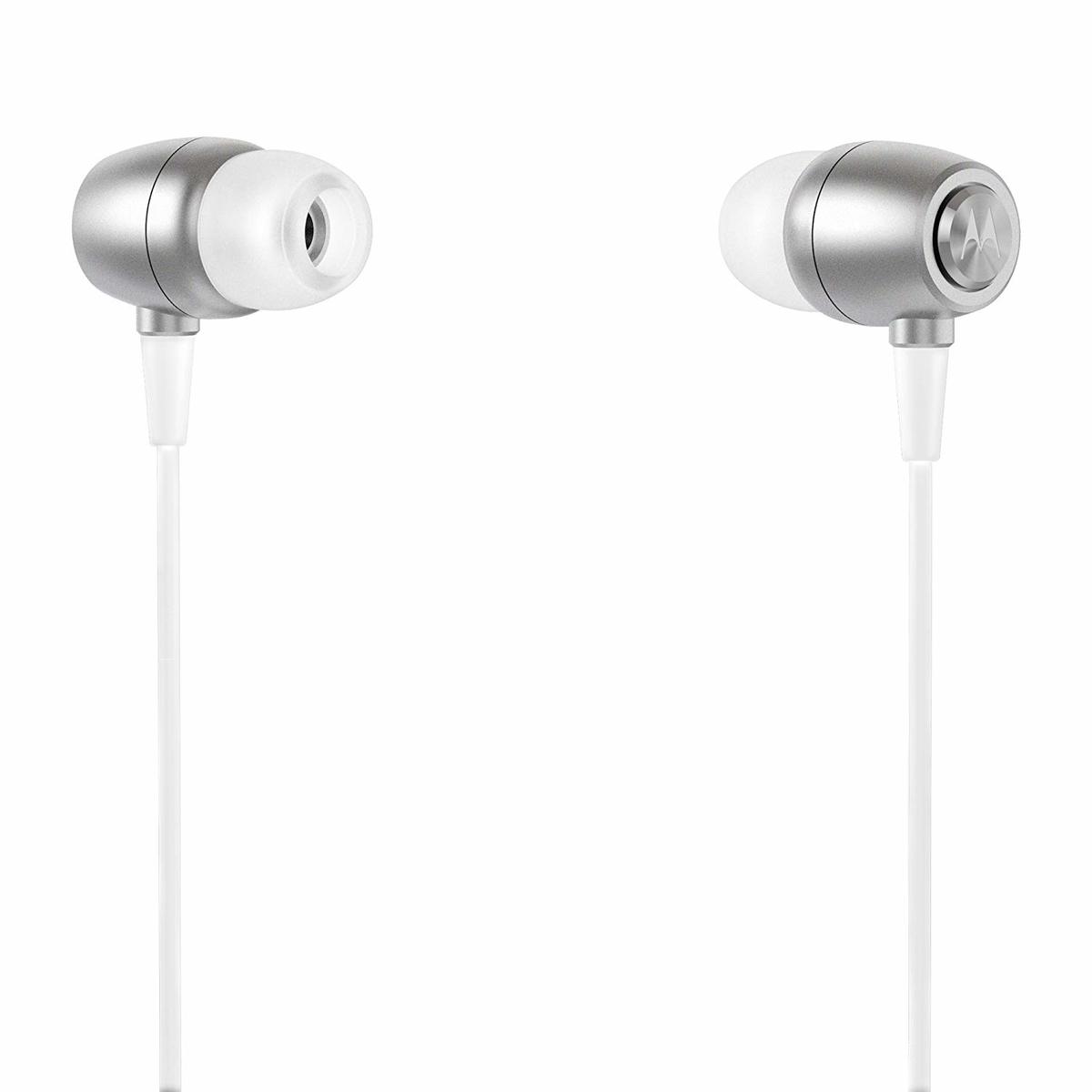 Motorola Sterio Metal Ear Buds In-Ear Headphones MMES Silver