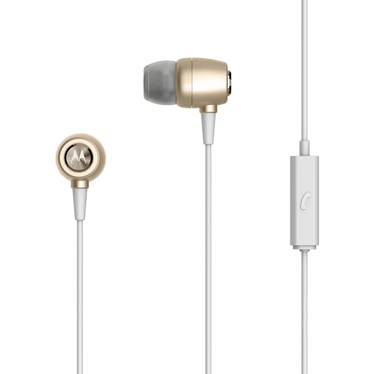 Motorola Sterio Metal Ear Buds In-Ear Headphones MMEG Gold
