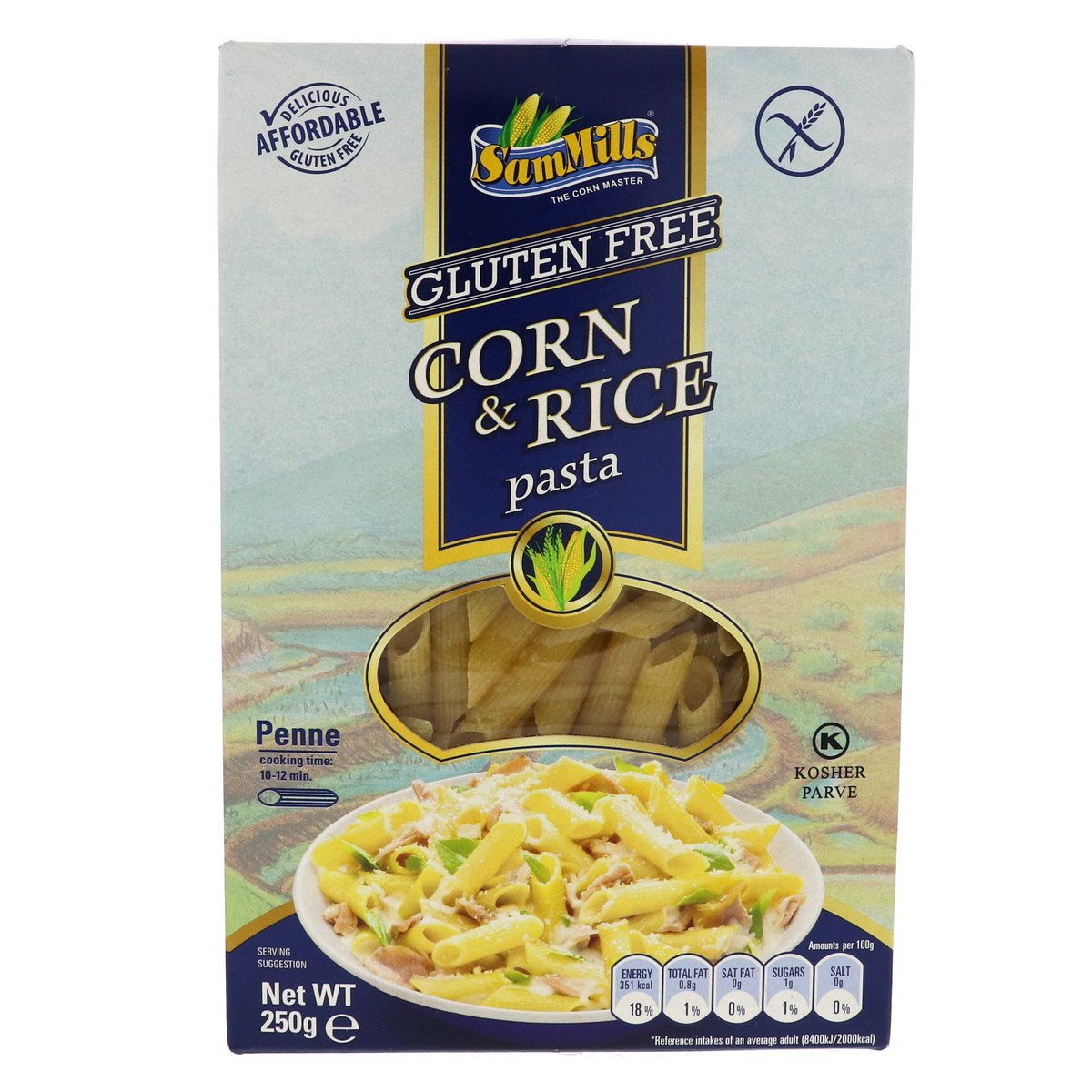 Sam Mills Corn & Rice Penne Pasta Gluten Free 250 g
