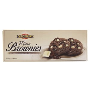 Quickbury Mini Brownies Soft Baked Chocolate with White choco Chips 125 g
