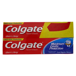 Colgate Maximum Cavity Protection Great Regular Flavour Toothpaste 2 x 120ml