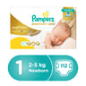 Pampers Premium Care Diapers, Size 1, Newborn, 2-5kg, Mega Box, 112pcs Count