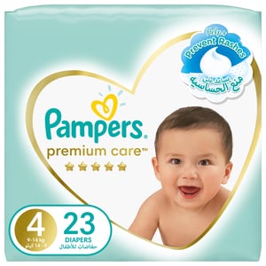 Pampers Premium Care Diapers Size 4, 9-14kg The Softest Diaper 23pcs