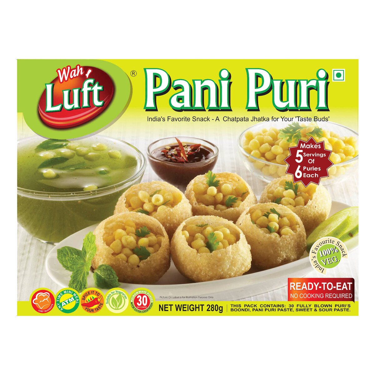 Wah Luft Pani Puri India's Favorite Snack 280 g