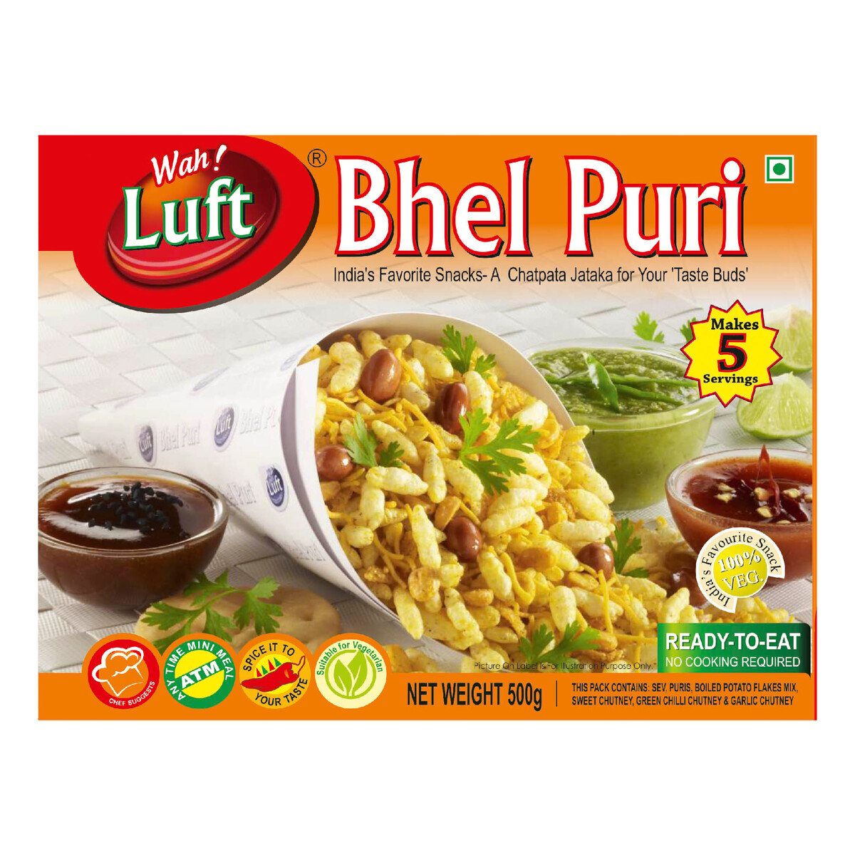 Buy Wah Luft Bhel Puri 500 g Online at Best Price | Indian Savouries | Lulu UAE in Kuwait