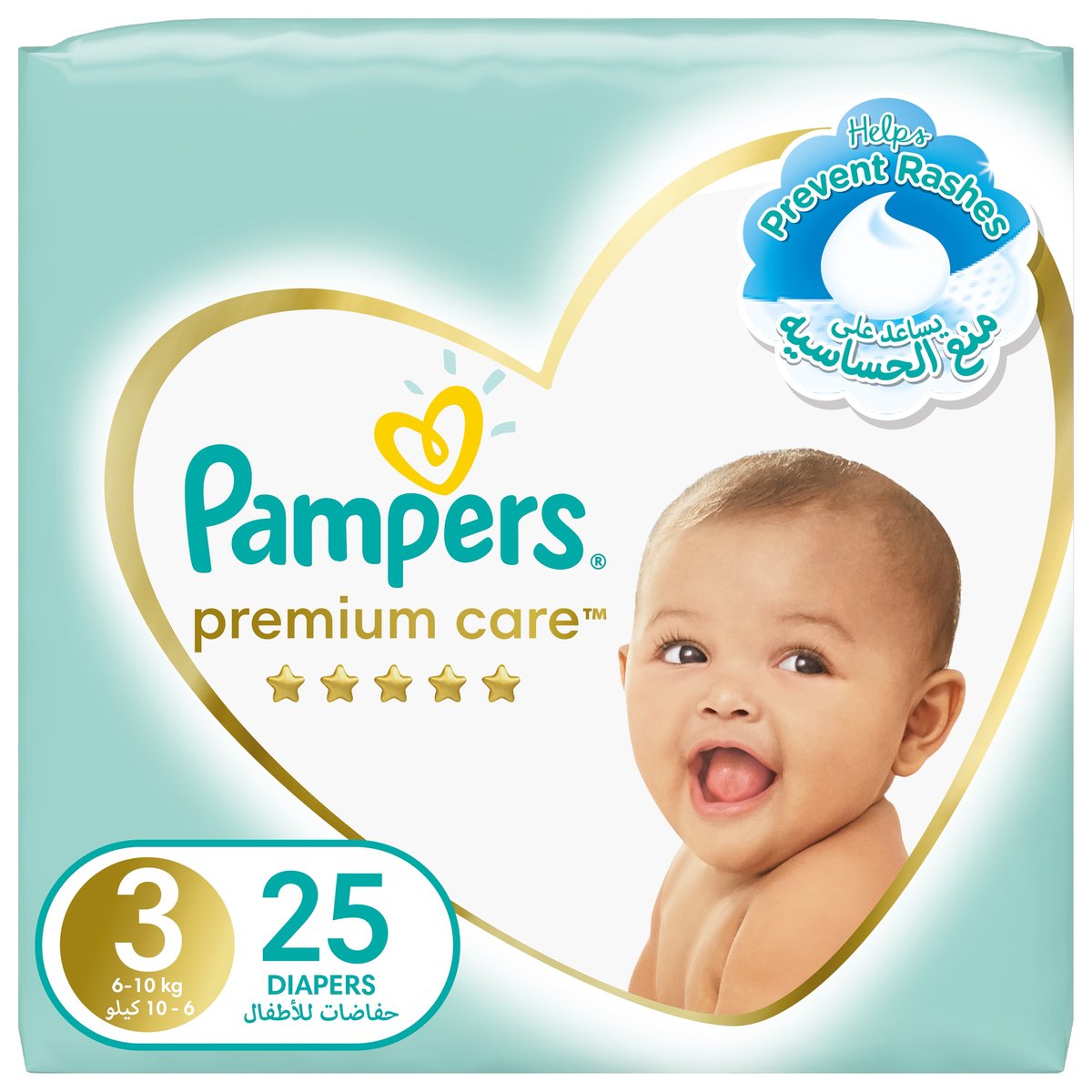 Pampers Premium Care Diapers Size 3, 6-10kg The Softest Diaper 25pcs