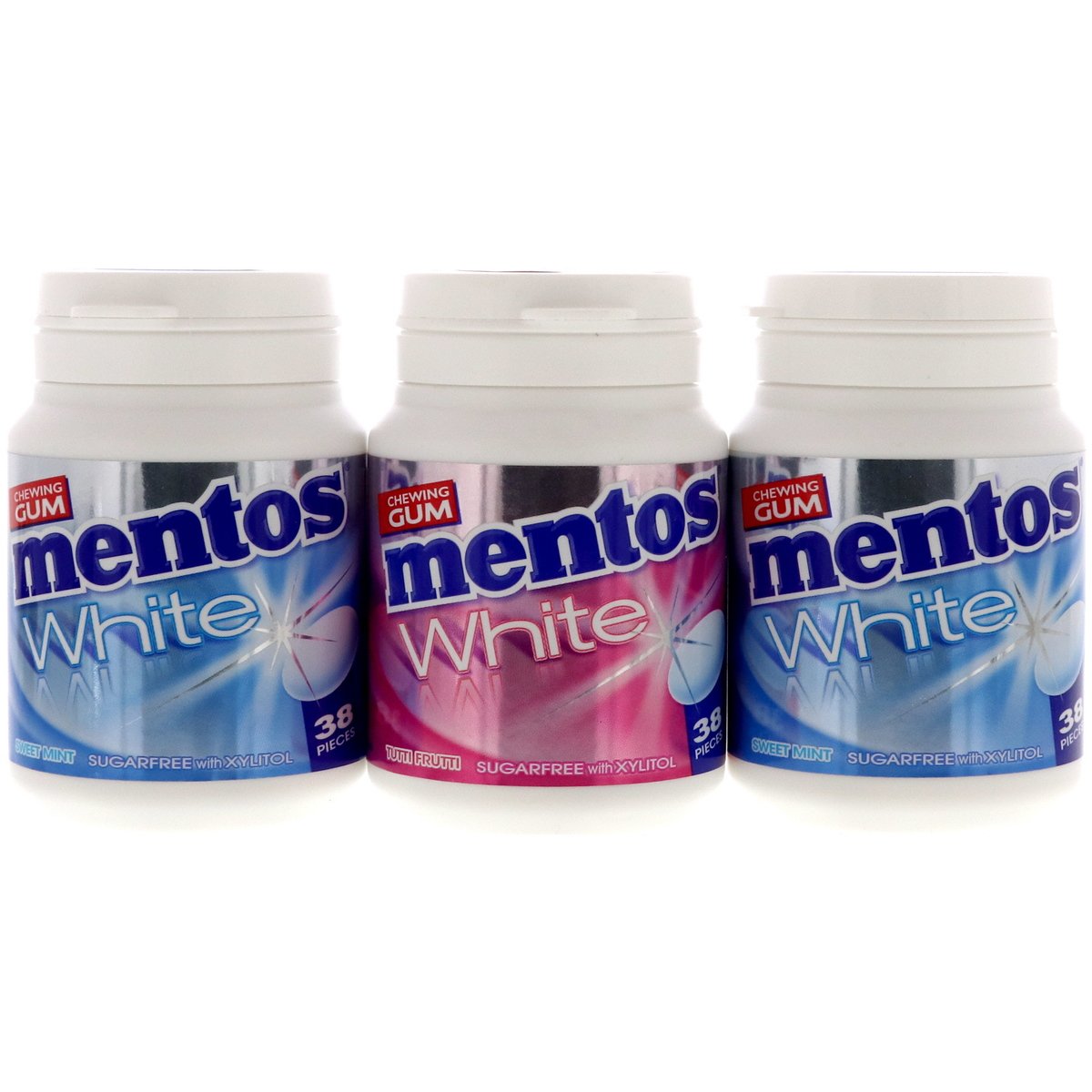 Mentos White Chewing Gum Assorted 38 pcs 3 x 54 g