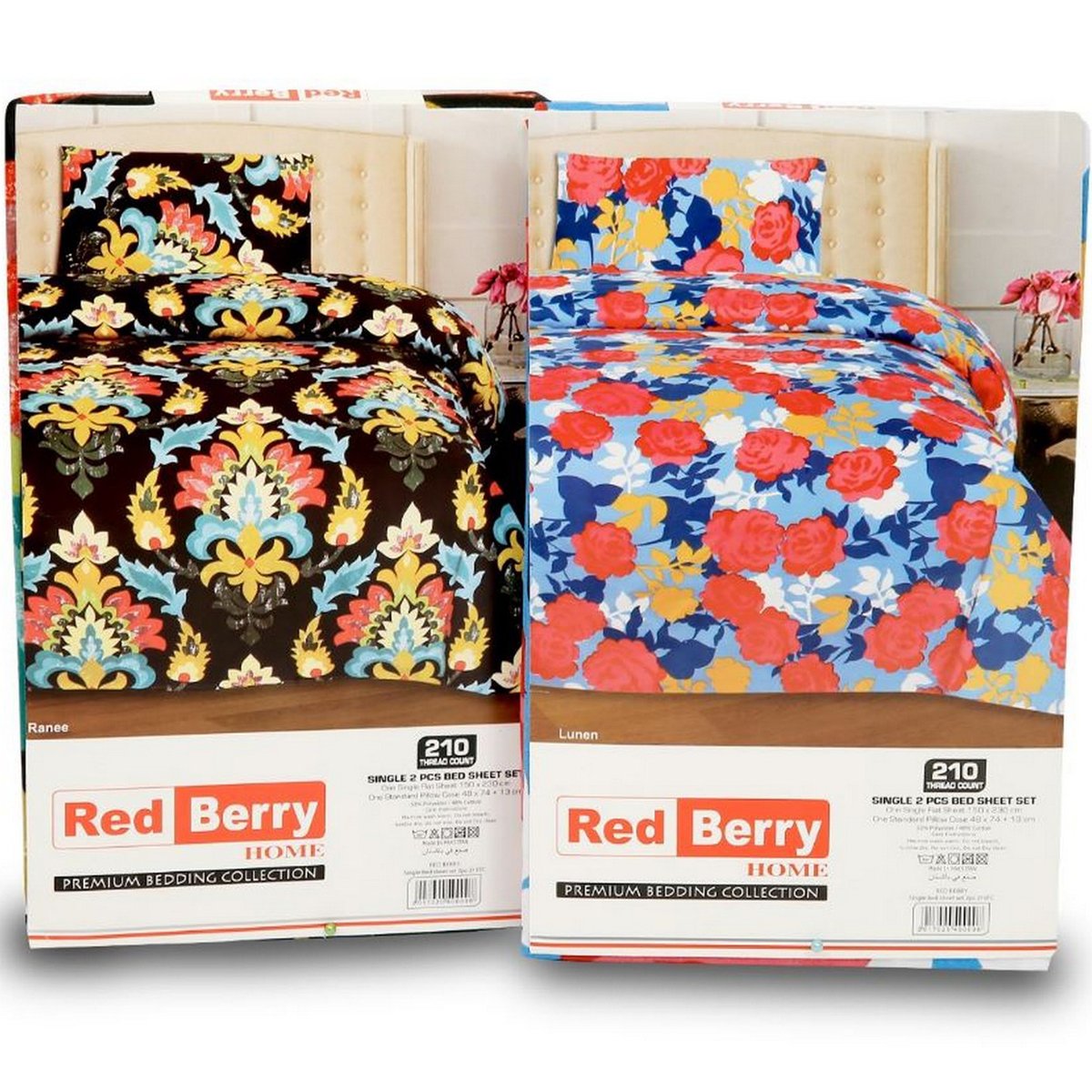 Red Berry Bed Sheet Single  Assorted