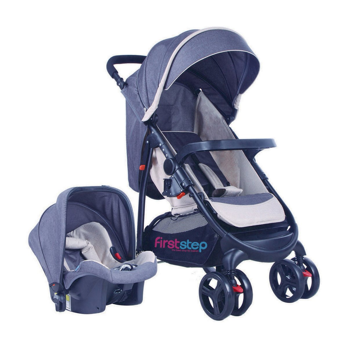 First Step Baby Stroller With Car Seat 6798ZY Grey