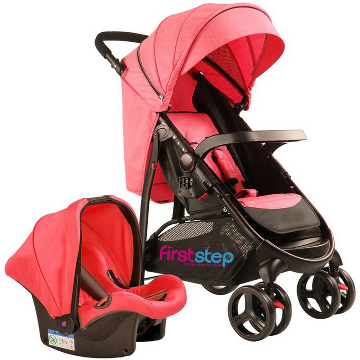 First Step Baby Stroller With Car Seat 6798ZY Red