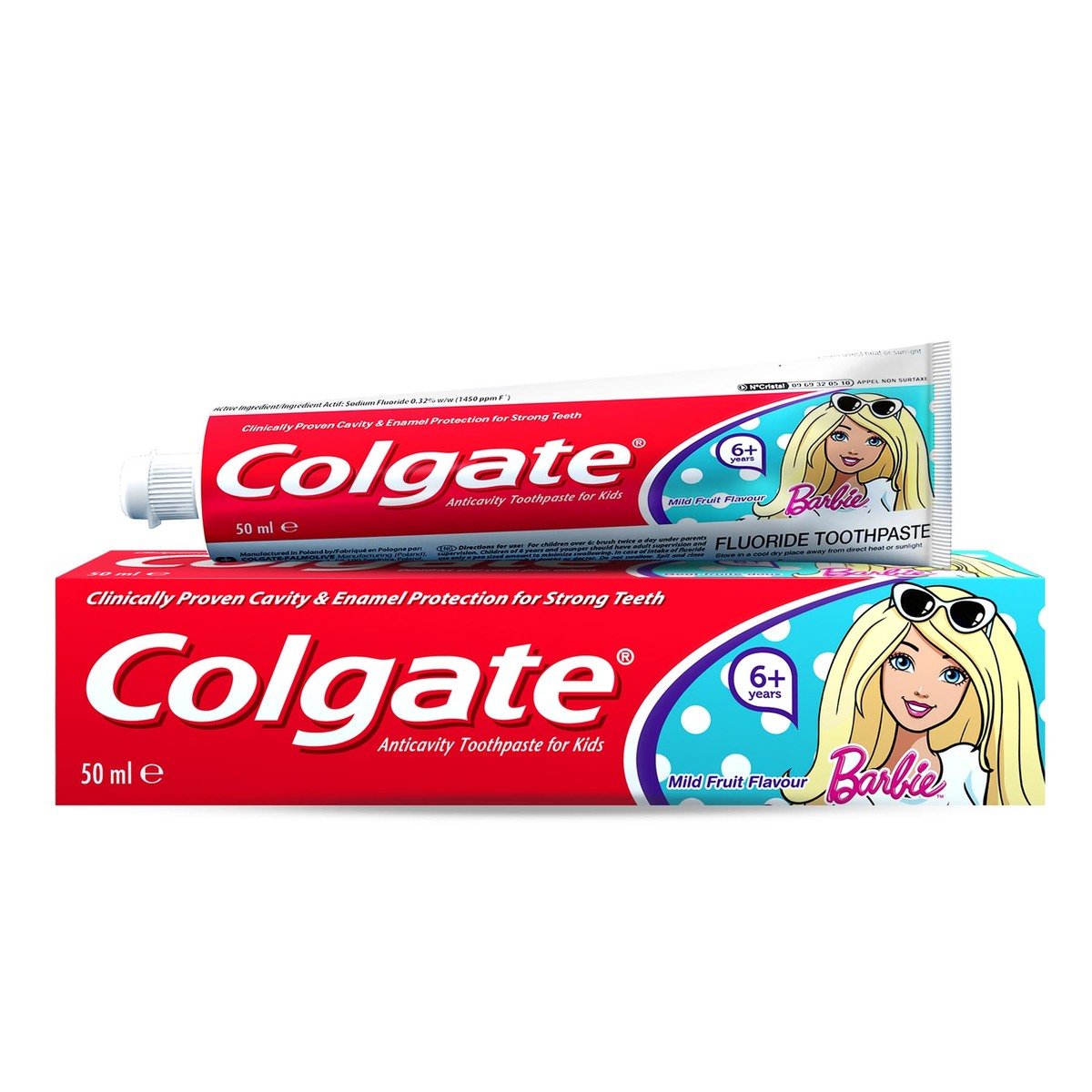 Colgate Kids Girls Fluoride Toothpaste 6+ Barbie 50ml