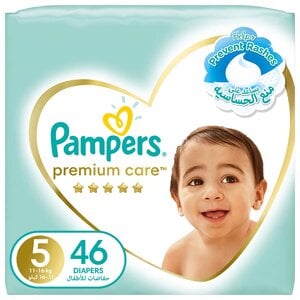 Pampers Premium Care Diapers Size 5, 11-16kg Value Pack 46pcs