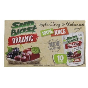Buy Sun Blast Organic Apple Cherry & Blackcurrant Juice 10 x 200 ml Online at Best Price | Fruit Drink Tetra | Lulu UAE in UAE