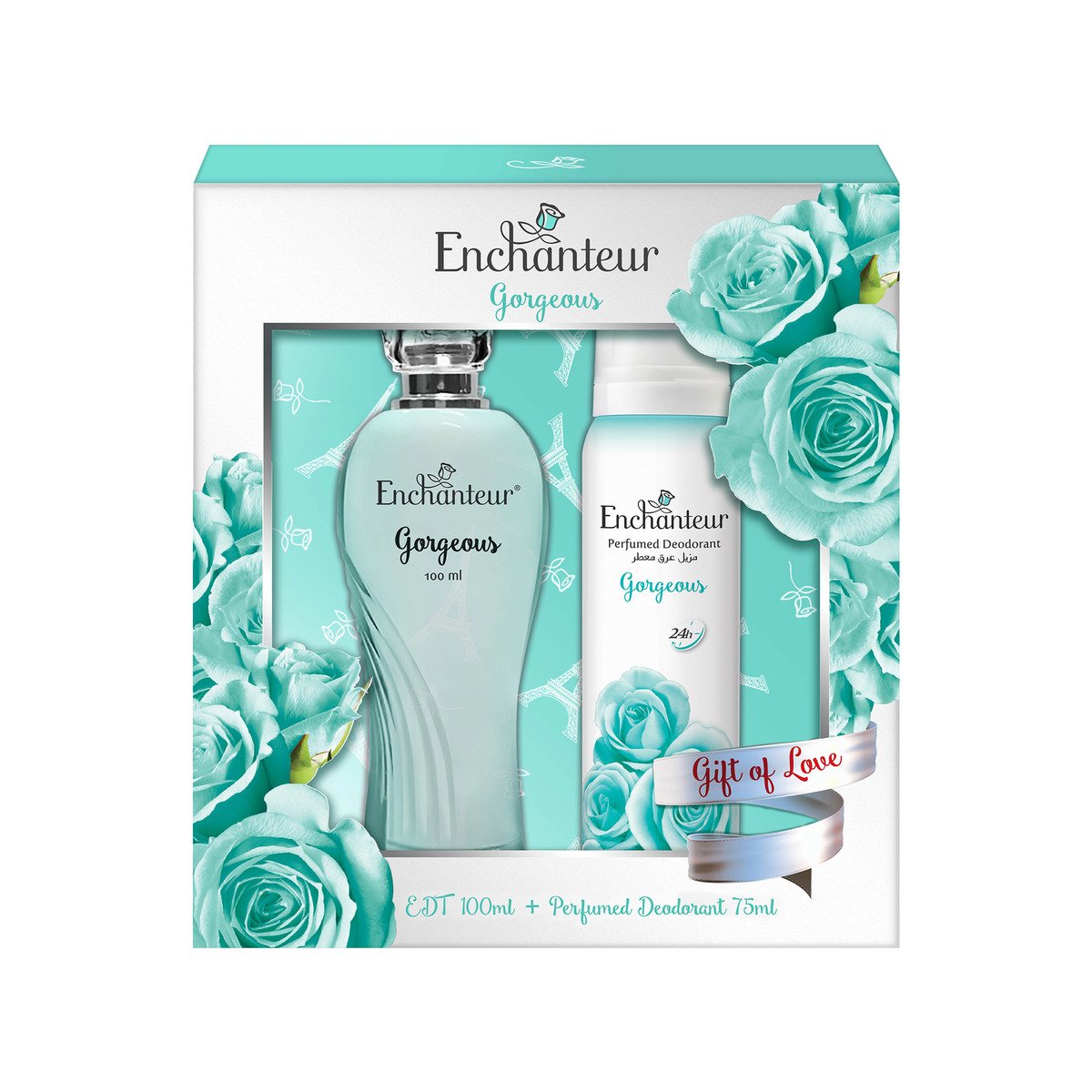 Enchanteur EDT Gorgeous 100ml + Perfumed Deodorant 75ml