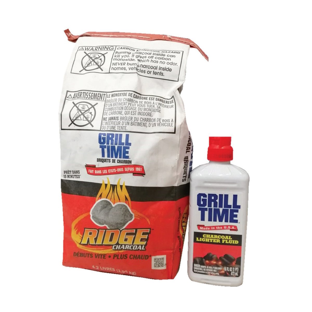 Grill Time Charcoal 8.3Lb + Lighter Fluid 16oz 