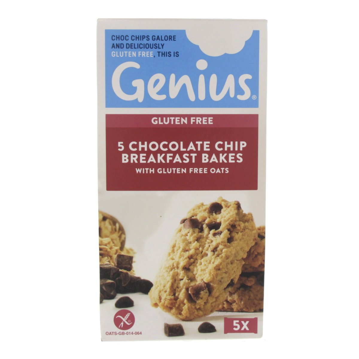 Buy Genius Gluten Free Oats and Chocolate Chip Breakfast Bakes 140 g Online at Best Price | Cereal Bars | Lulu UAE in UAE