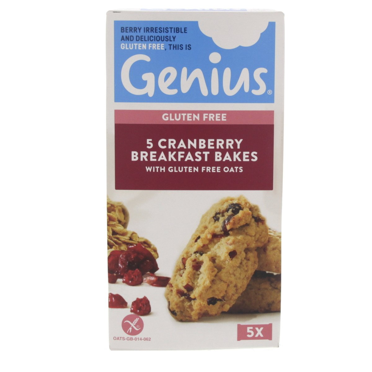 Genius Gluten Free Oats and Cranberry Breakfast Bakes 140 g