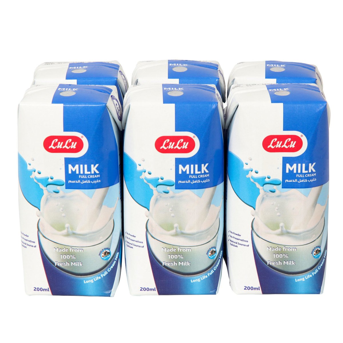 Lulu Long Life Full Cream Milk 6 x 200 ml