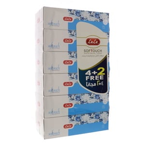 LuLu Softouch White Facial Tissue 2ply 6 x 150 Sheets