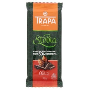 Trapa Noir 50% Stevia Chocolate Bar 75 Gm