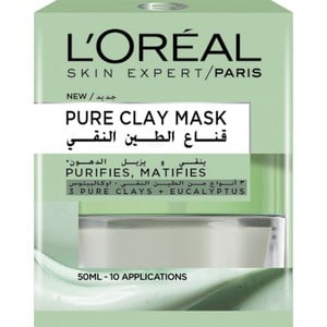 L'Oreal Paris Pure Clay Green Mask Purifies And Mattifies 50ml