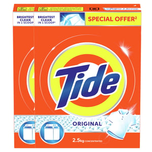 Tide Powder Laundry Detergent Original Scent 2 x 2.5kg