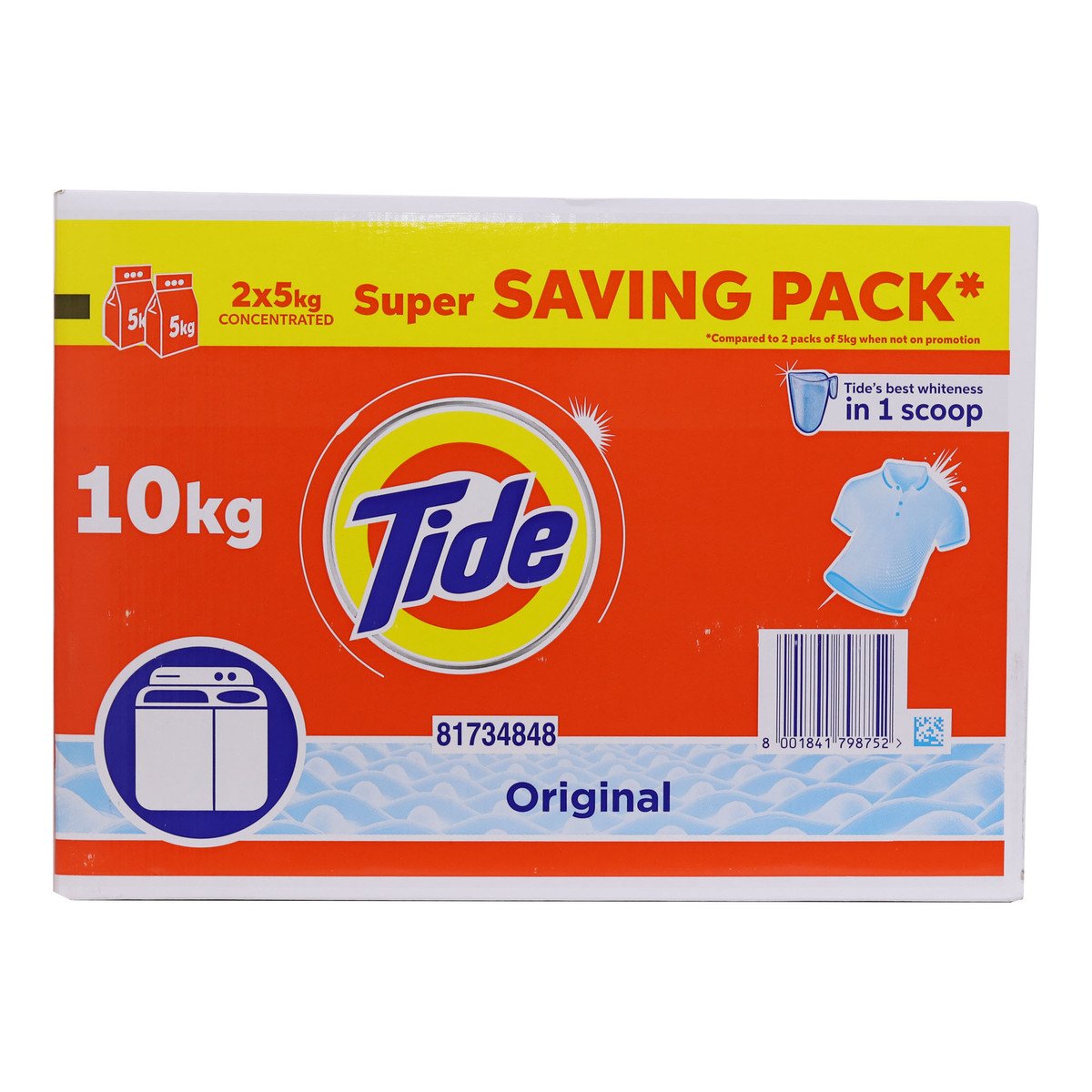 Buy Tide Washing Powder Original 2 x 5kg Online at Best Price | Washing Pwdr T.Load | Lulu KSA in Saudi Arabia