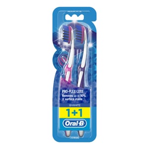 Oral B Proflex Luxe Medium Toothbrush Assorted Colour 1 + 1
