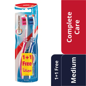 Aquafresh Complete Care Toothbrush Medium 2Pc Assorted Colour