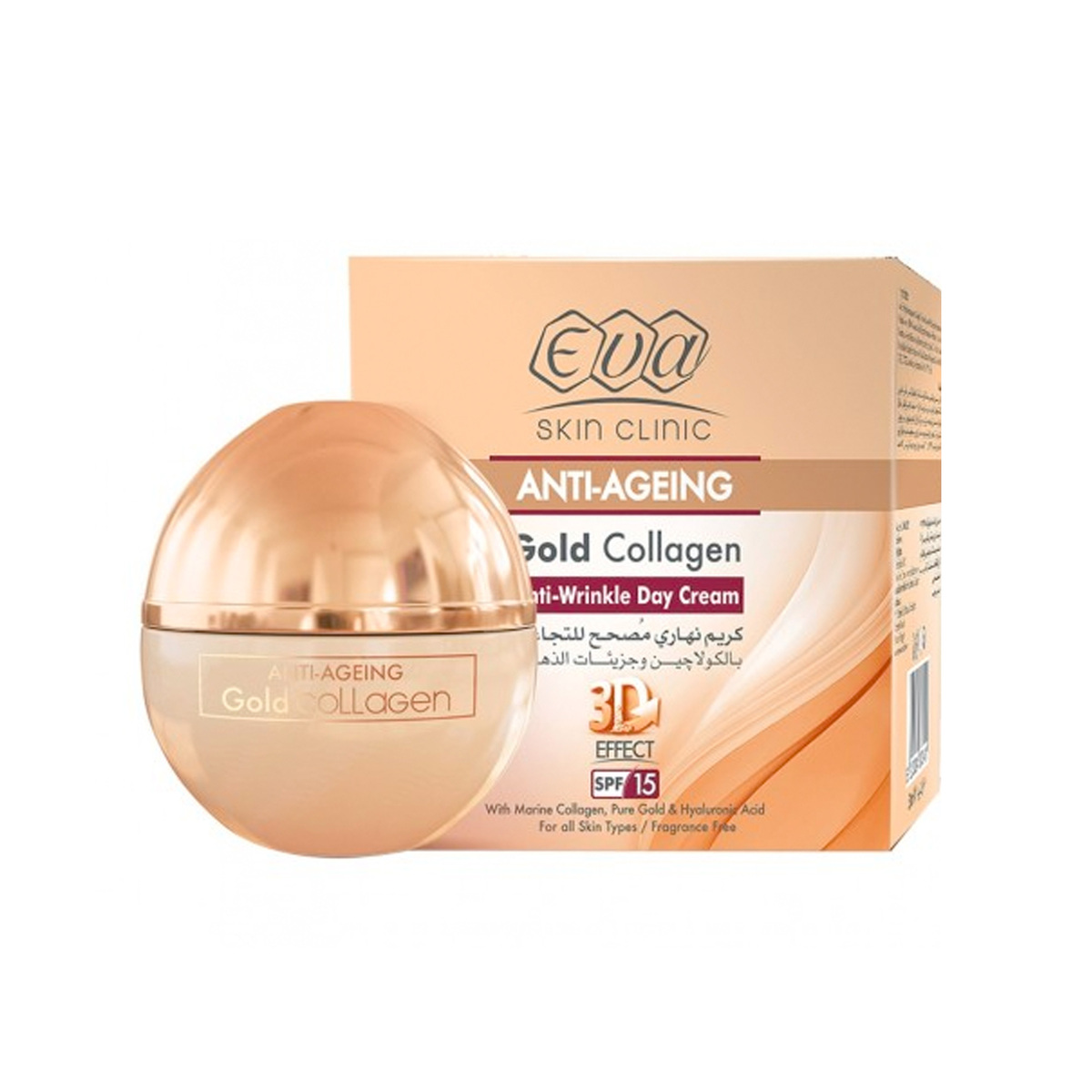Eva Skin Clinic Gold Collagen Anti-Ageing Anti-Wrinkle Day Cream SPF15 50ml