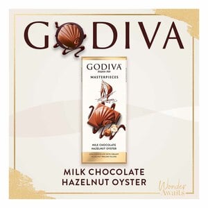 Buy Godiva Master Pieces Milk Chocolate & Hazel Nut Oyster 83g Online at Best Price | Covrd Choco.Bars&Tab | Lulu Kuwait in Kuwait