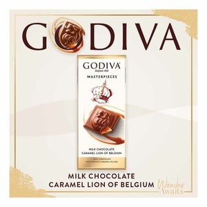 Buy Godiva Master Pieces Milk Chocolate Caramel Lion Of Belgium 86g Online at Best Price | Covrd Choco.Bars&Tab | Lulu UAE in Kuwait